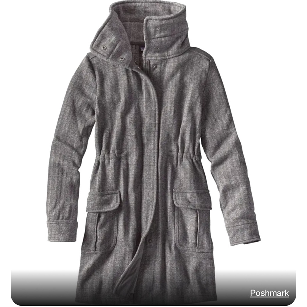 Patagonia sweater coat full zip gray knee length jacket - Picture 1 of 4
